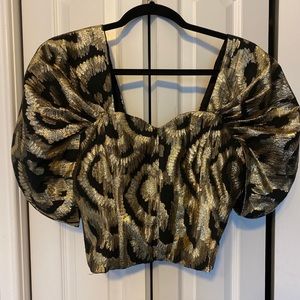 ZARA Corset Style Puff Sleeve Top